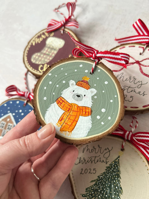 Wood Slice Christmas Decoration Workshop with Alison Jane Calligraphy – Fri 7th November 7PM