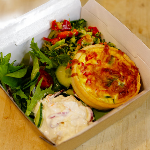 Quiche Of The Day with 3 Salads