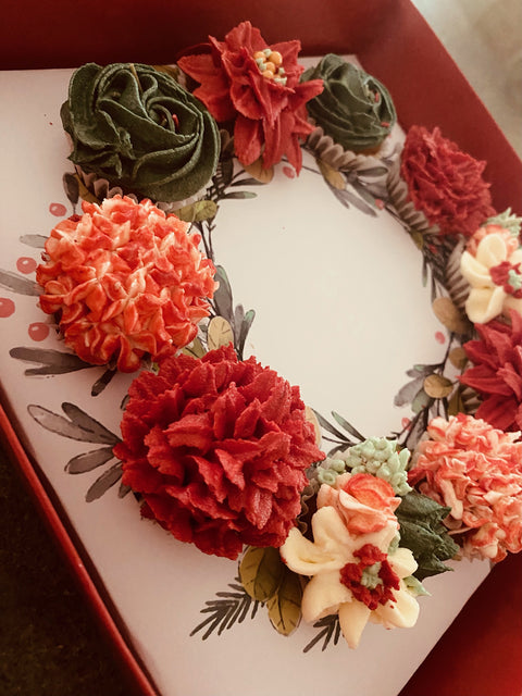 Christmas Cupcake Wreath Making Workshop with Natasha - Tuesday 16th December at 7PM