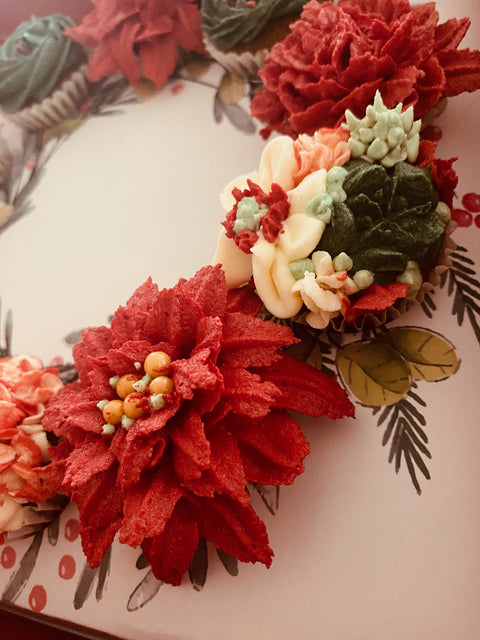 Christmas Cupcake Wreath Making Workshop with Natasha - Tuesday 16th December at 7PM